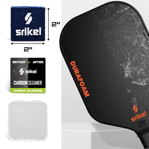 Pickleball – Paddle Cleaner Eraser with Carrying Storage Case, Premium Carbon Fiber Pickle Ball Racket Cleaner, Fast & Easy Rubber Eraser Removes Ball Residue, Dirt & Scratches - color: Navy Blue