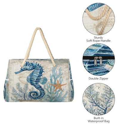 Beach Bag Waterproof Sand-proof Canvas Tote Lightweight Shoulder Bag Suitable for Family outdoor travel - color: A5