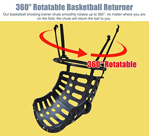 Portable Basketball Return Attachment Shot Returner, Basketball Hoop Returner Basketball Shot Return Apparatus Basketball Shot Returner Portable Lightweight Basketball Return, 360° Rotatable