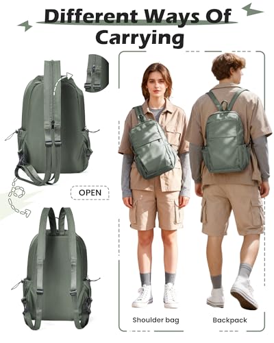 SEAFEW Green Latge Pickleball Sling Bag for Men and Women, Lightweight Pickleball Crossbody Backpack with Skin-Soft Fabric & Water Bottle Holder, - color: Green-large