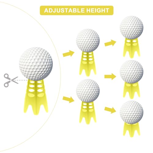 Golf Simulator Tees, Plastic Indoor Golf Mat Tees Practice Turf and Driving Range Winter Golf Tees (18 Pcs) - color: Yellow