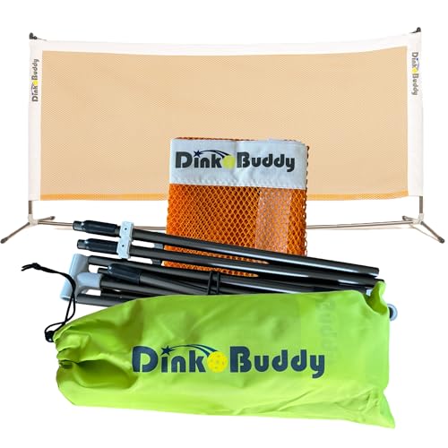 Mini Pickleball Net Set - Ultraportable, Fits in Backpack - 11-ft, 6-ft or 6-ft x 2-Pack Options, or 4-ft for Kids - Pickleball Net Portable Outdoor/Indoor Play - Sports Kit for Women, Men & Kids - color: Orange Net, size: 6-ft