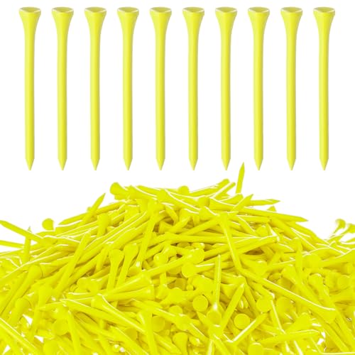 Vinsot 1000 Pcs Golf Tees Bulk 3-1/4 '' Wooden Bamboo Tees Decoration for Men Dad Women Golf Ball Clubs Practice Accessories Father's Day Favor - color: Bright Yellow