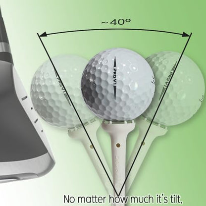BIRDIE79 Big Easy White Golf Tee Set – 0.75" Big Head 3.25" Adjustable Height Tees, Reinforced Break-Resistant Construction, 6-Prong Low-Friction Design, Silicone Stoppers (12 Tees + 12 Stoppers).