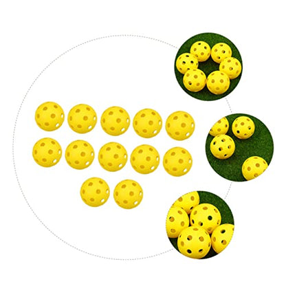 KOMBIUDA Golf for Golfing Training Golfing Hollow-Out Balls Golfing Training Balls Practice Balls Indoor Balls - color: Yellow