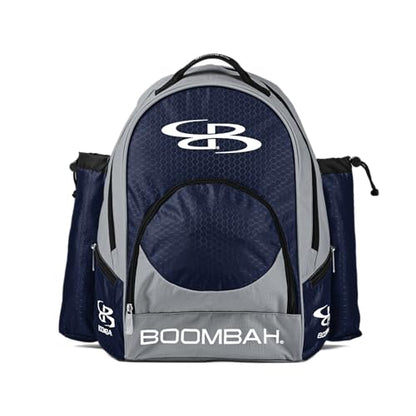 Boombah Tyro Baseball/Softball Bat Backpack - 20" x 15" x 10" - Holds 2 Bats up to Barrel Size of 2-5/8" - color: Gray/Navy_C23