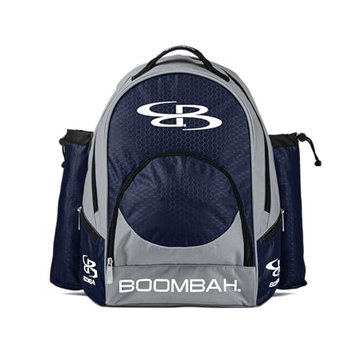Boombah Tyro Baseball/Softball Bat Backpack - 20" x 15" x 10" - Holds 2 Bats up to Barrel Size of 2-5/8" - color: Gray/Navy_C23