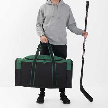 Jetstream Heavy Duty Multi Pocket Durable Sports Gym Equipment Travel Duffel Bag - color: L 32" Green, size: 32IN