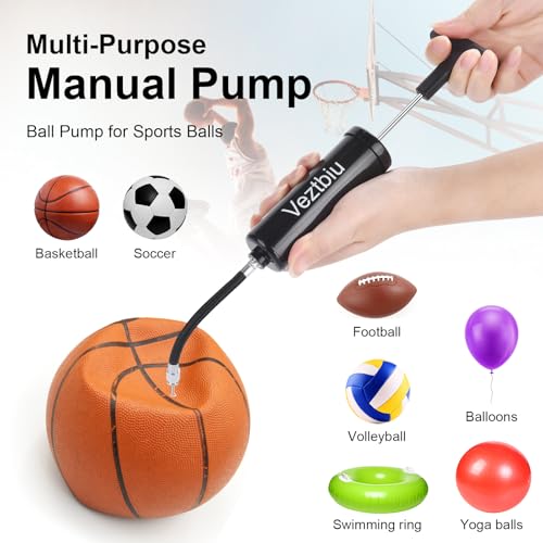 2 Sets Hand Pump for Balls, Ball Pump with Needles - Air Pump for Basketball Soccer Football Volleyball, Includes 6 Needles for Sports Balls, Yoga Exercise Ball Inflation Kit, Portable Manual Inflator