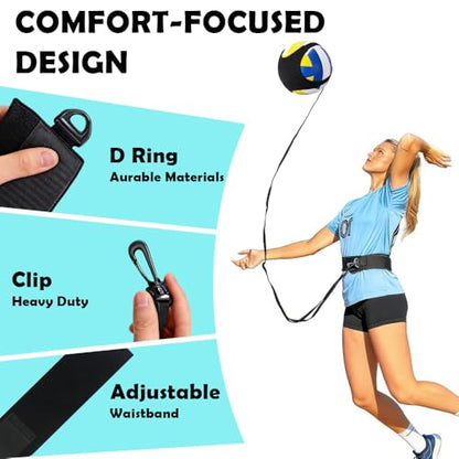 Volleyball Solo Training Set with Adjustable Rebound System – Serve, Set & Spike Practice Equipment for Youth, Teens & Adults