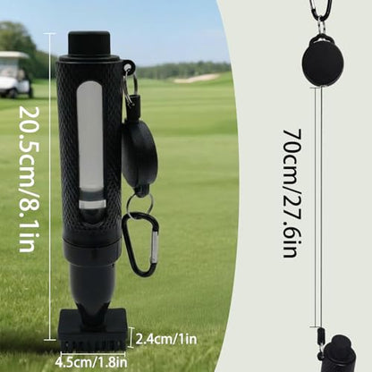 Golf Club Brush Cleaner with Water Bottle - Leak-Proof, Press-Type Spray Bottle & Retractable Zip-line Carabiner - Premium Golf Cleaning Accessories & Gift