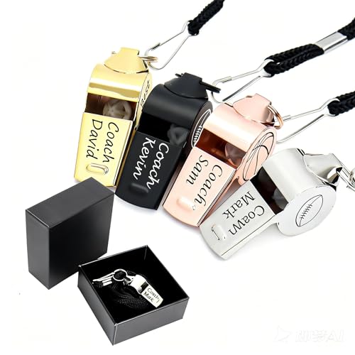 1 PCS Custom Whistle for Coaches Teacher Customized Adult Whistle with Lanyards Personalized Whistle for Coaches Personalized Lanyards Whistles Sports Whistle Safety Whistle Coach Gifts - color: 1 pcs