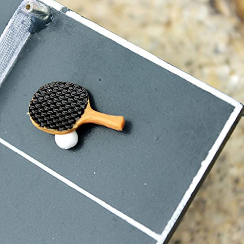 Acxico 1 Set 1:12 Mini Miniature Table Tennis Set Realistic Wooden Gift