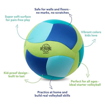 MOTOMY VolleyPal Trainer and Soft Indoor Volleyball Bundle