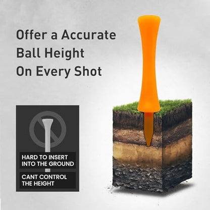 VEASAERS Golf Castle Tees Plastic Step Down Unbreakable Mixed Value 60 Count, 2 3/4, 2 1/4, 1 1/2 Inch Tee Length Pack Available for Practice