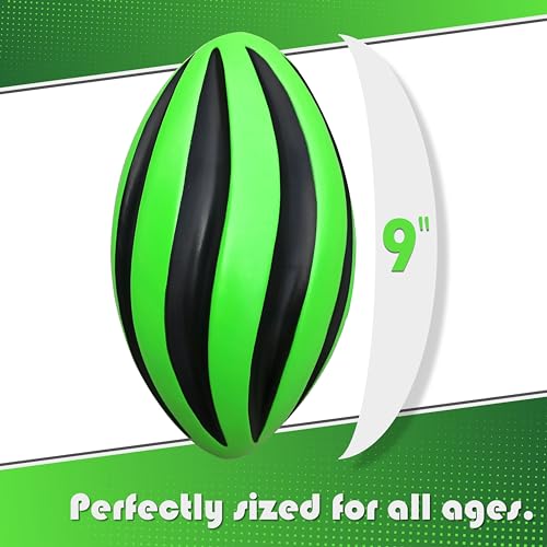 Spiral Foam Football - Soft Foam Football for Kids - 9 Inches - American Football - 1 Each - color: Green/Black