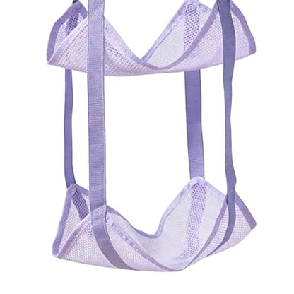 Basketball Holder Bag, Space-Saving Design, 83x33x33cm, 3 Tier Over The Door Ball Holder Bag, Soccer Equipment Organizer Bags, Quick Access Design, for Volleyball Football Gym - color: Aqua Violet