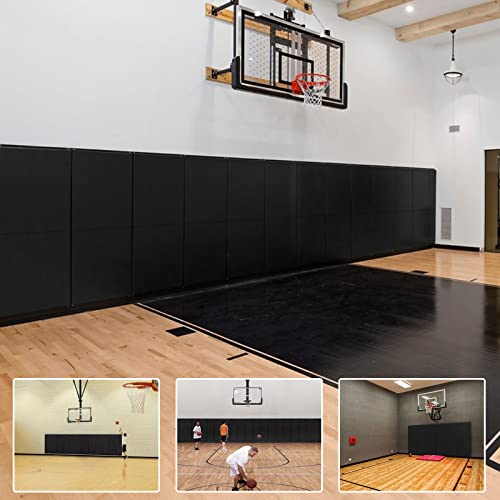 6FT HighGym Wall Paddings Basketball Court Wall Protection Pad - 2”Thick Foam Wall Mat Durable Protector for Wall-Mounted Basketball Hoops Garage Taekwondo(72" L x 20" W) - color: BLACK, style: 1 PACK