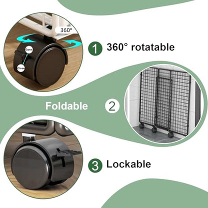 Home Gym Storage Organizer Rack with Lockable Wheels,Tall Dirty Clothes Hamper for Bedroom Bathroom, Garage Organizer, Mat Storage Rack Basket, Rolling Ball Cart for Foam Roller