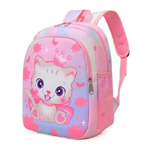 CHERUBIC Kids Toddler Cute Backpack Little Cartoon Travel Lightweight Bag Daypack For 3 Girls Boys (Cat Pink) - color: Cat Pink, size: Small-12"H