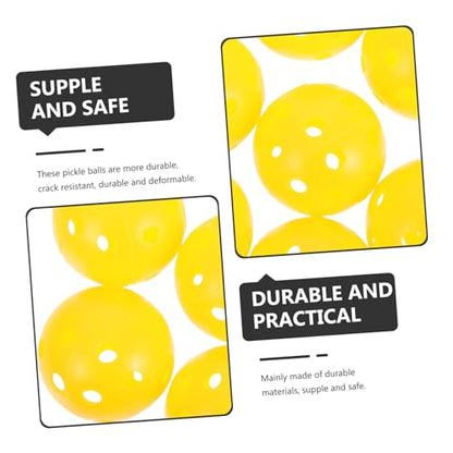 50pcs Pickleball Outdoor Accessory Reusable Balls for Hitting Practicing Easy to Carry Use - color: Yellow