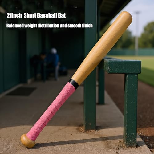 Wood Baseball Bat, Classic Hardwood Solid Training Baseball Bat for Practice (21")