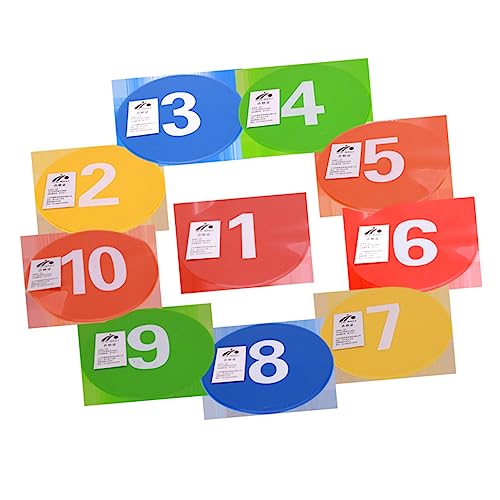 10Pcs Soccer Training Sign Reusable Football Markers with Number Pattern Durable Road Block Plates for Agility Drills and Gym Activities