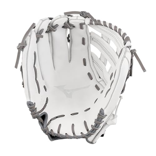 Mizuno GMVP1300PF4W MVP Prime Fastpitch Softball Glove 13", H Web, Left Hand Throw,White/Grey