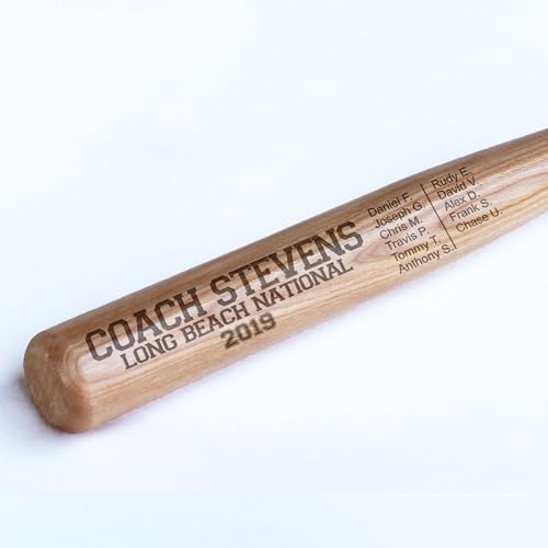 Personalized Mini Bat 18″, Custom Mini Baseball Bat, Personalized Coach Gift, Team Gift, Tee Ball, Baseball Team Coach Gift, Little League Gift, Softball Team Coach Gift - style: Coach Stevens