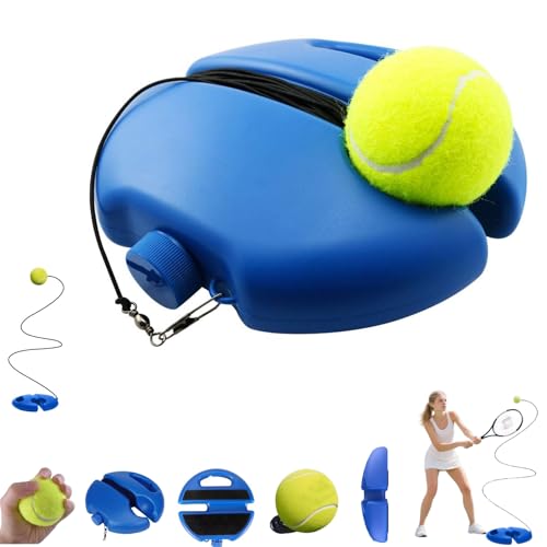 HISKI Tennis Ball Training Baseboard, Tennis Trainer Equipment Set, Tennis Trainer Ball with String, Tennis Trainer Rebound Ball, Multifunction Tennis Practice Rebounder for Backyard - color: Blue-1PC