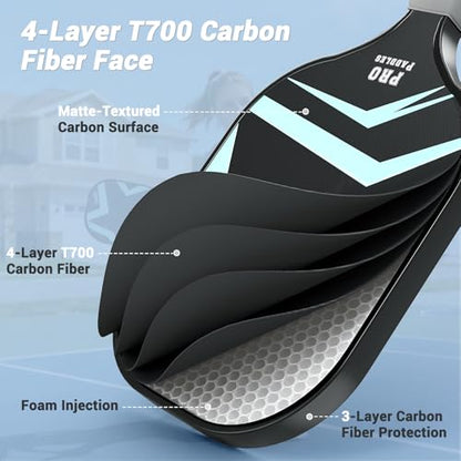 Pro Aluminum Pickleball Net with Carbon Fiber Paddle, Dual-Side Tension Lock System, Locking Wheels, 22FT Tournament Regulation Size for Outdoor Court, Driveway & Gym, Easy Setup, Carry Bag