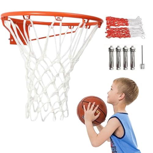 Basketball Rim Replacement - Outdoor Hoop Ring System, Anti Goal Frame Structure, Strong Steel Mount Rim, Long Lasting Court Hardware | Barn, Yard, Court, Training, Recreation Area Use