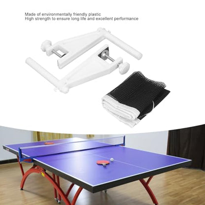Table Tennis Net and Post Set, Portable Folding Adjustable Table Tennis Mesh Net with Screw On Clamp for Indoor Outdoor Home Club