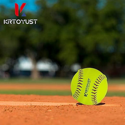 KRTOYUST® Softball Ball,11" & 12" Official Size Softballs Great for Practice Training - Comply with Official Size and Weight Standard - size: 12", style: 3 Softballs