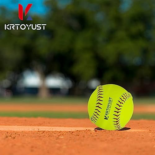 KRTOYUST® Softball Ball,11" & 12" Official Size Softballs Great for Practice Training - Comply with Official Size and Weight Standard - size: 11", style: 6 Softballs