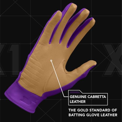 SSK X1 Color Rush Youth Baseball Batting Gloves - Durable Cabretta Leather Palm - 19 Colors