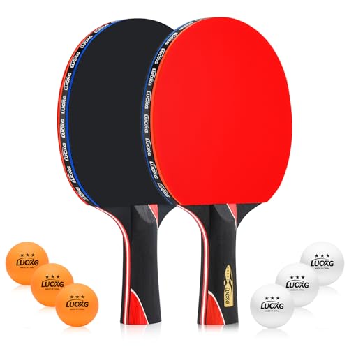 Ping Pong Paddles, Ping Pong Paddles Set of 2, Includes Paddles and Balls, Table Tennis Rackets Set Suitable for Beginners and Professionals