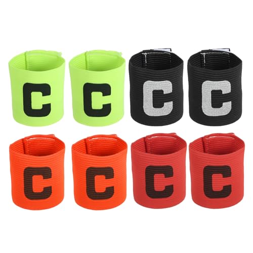 MECCANIXITY Soccer Captain Armband, Captain Arm Bands for Soccer Elastic Captain C Arm Band Sports Captain Armband for Football Team Training Youth & Adult - color: Black/Green/Orange/Red