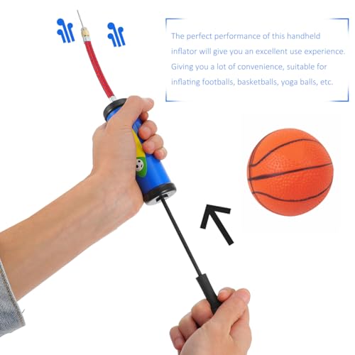 KESYOO 14-Piece Portable Mini Ball Pump Kit, Blue Manual Hand Inflator with Flexible Hose and Needles for Basketball Soccer Volleyball Sports