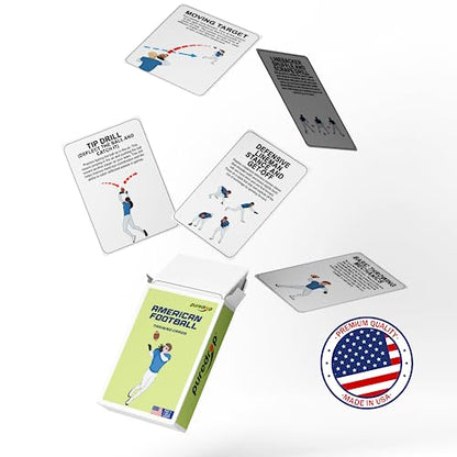 Puredrop American Football Training Equipment Aid Coach Cards Great Training Drills for Practice Exercises and Workouts at Home Activity Toys for Beginners Kids Adults and Youth Players Toss Throwing