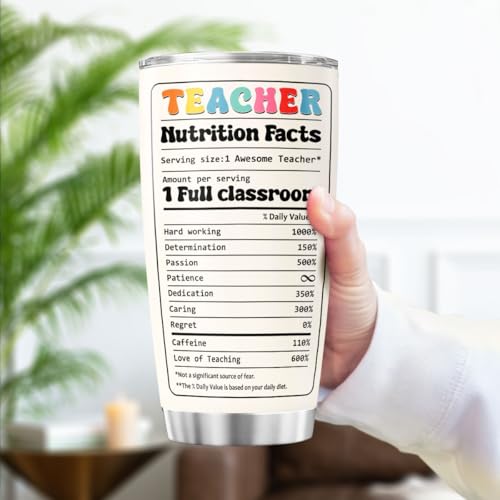 Teacher Appreciation Gift for Women, Inspirational Rainbow Quote 20oz Stainless Steel Insulated Cup, Thoughtful Tumbler for Mentor, Preschool, Kindergarten, Back to School - color: Teacher Life Z8