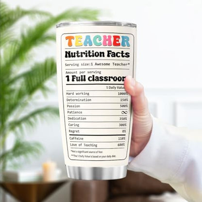 Teacher Appreciation Gift for Women, Inspirational Rainbow Quote 20oz Stainless Steel Insulated Cup, Thoughtful Tumbler for Mentor, Preschool, Kindergarten, Back to School - color: Teacher Life Z8