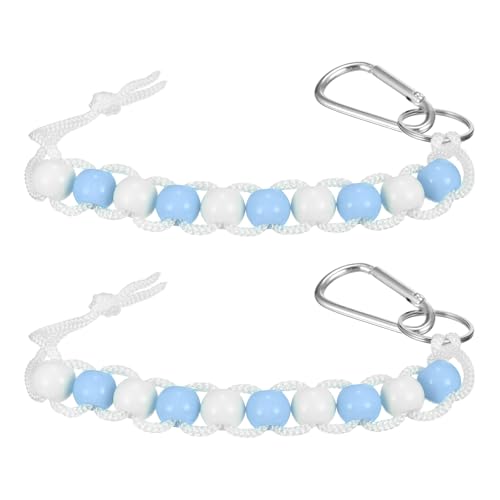 Golf Beads Counter, Golf Ball Beads Bracelet Count Stroke Score Acrylic Sports Keeper Putting with Hook for Golfer - color: Light Blue 5/ White 5