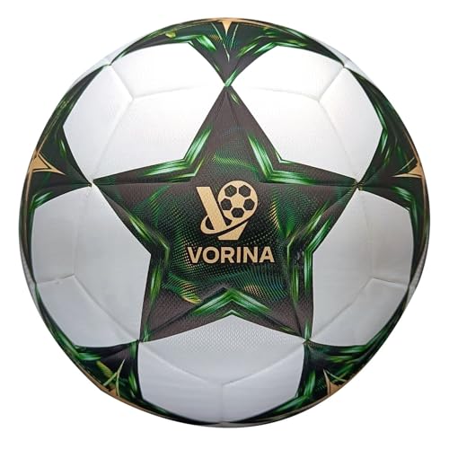 Soccer Ball Size 5 – Official Match & Training Ball, Waterproof Thermal Bonded PU Leather, Butyl Bladder, Kids Youth Adults, Indoor Outdoor, Includes Pump Needle & Mesh Bag