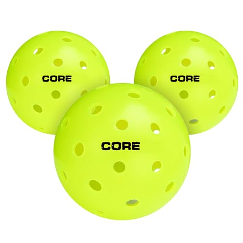 CORE Pickleball: PRO-40 | Outdoor Pickleball Balls - Durable, Regulation Size - USAPA Tournament Approved & Official Brand-Pickleball World Cup - color: Neon - 3-Pack