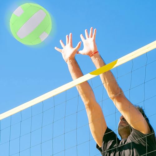 Hemoton Official Size 5 Soft Volleyball Indoor and Outdoor Training Ball Macaron Green White for Student Practice and Competition
