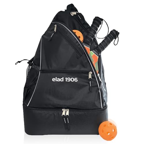 Pickleball Sling Bag with Shoe Compartment for Men & Women – Large Paddle Backpack with Fence Hook & Water Bottle Holder – Fits 2 Pickleball Paddles or Tennis Rackets
