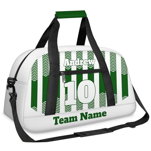Basketball Soccer Gifts for Boys Girls - Custom Sports Duffle Bag, Personalized Name & Team Bag, Water-Resistant Gym Bag for Basketball, Soccer, Volleyball | Y-Green White - color: Y-Green White