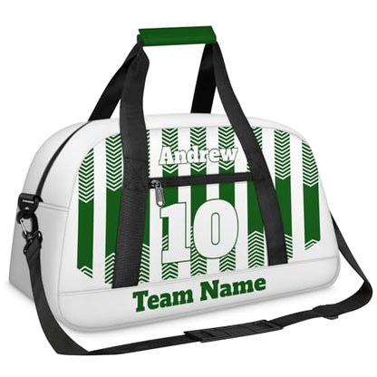 Basketball Soccer Gifts for Boys Girls - Custom Sports Duffle Bag, Personalized Name & Team Bag, Water-Resistant Gym Bag for Basketball, Soccer, Volleyball | Y-Green White - color: Y-Green White