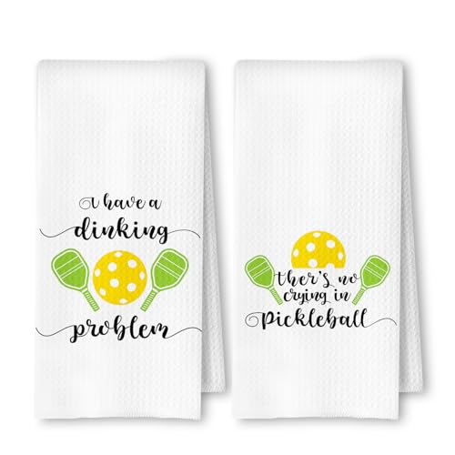 Funny Pickleball Kitchen Towels, Pickle Ball Gifts for Women Dish Tea Towel for Kitchen Decor, Gifts for Pickleball Lovers Decorative Hand Towels for Bathroom, 16x24 Inches Set of 2 - color: 2pcs-funny Pickleball